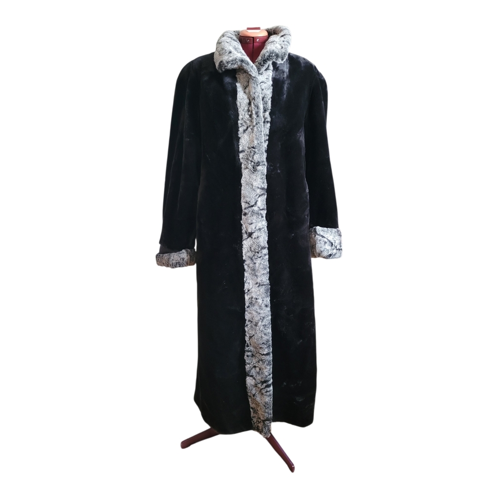 M Luxury Full-Length Faux Fur Trench - Unique Int'l - Hollywood Glamour Medium
